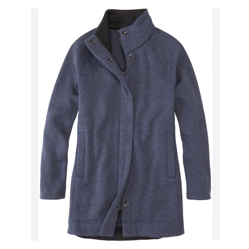 Title Nine SWACKET ALCHEMY Sweater Coat Jacket Knit Blue Pockets Warm Cozy Small